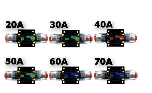 20 AMP in-Line Circuit Breaker Stereo/Audio/Car/RV 20aamp Fuse 12V/24V/32V