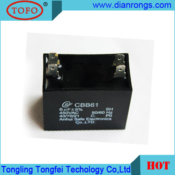 Cbb61 AC Motor Run Capacitor 40mfd 500VAC