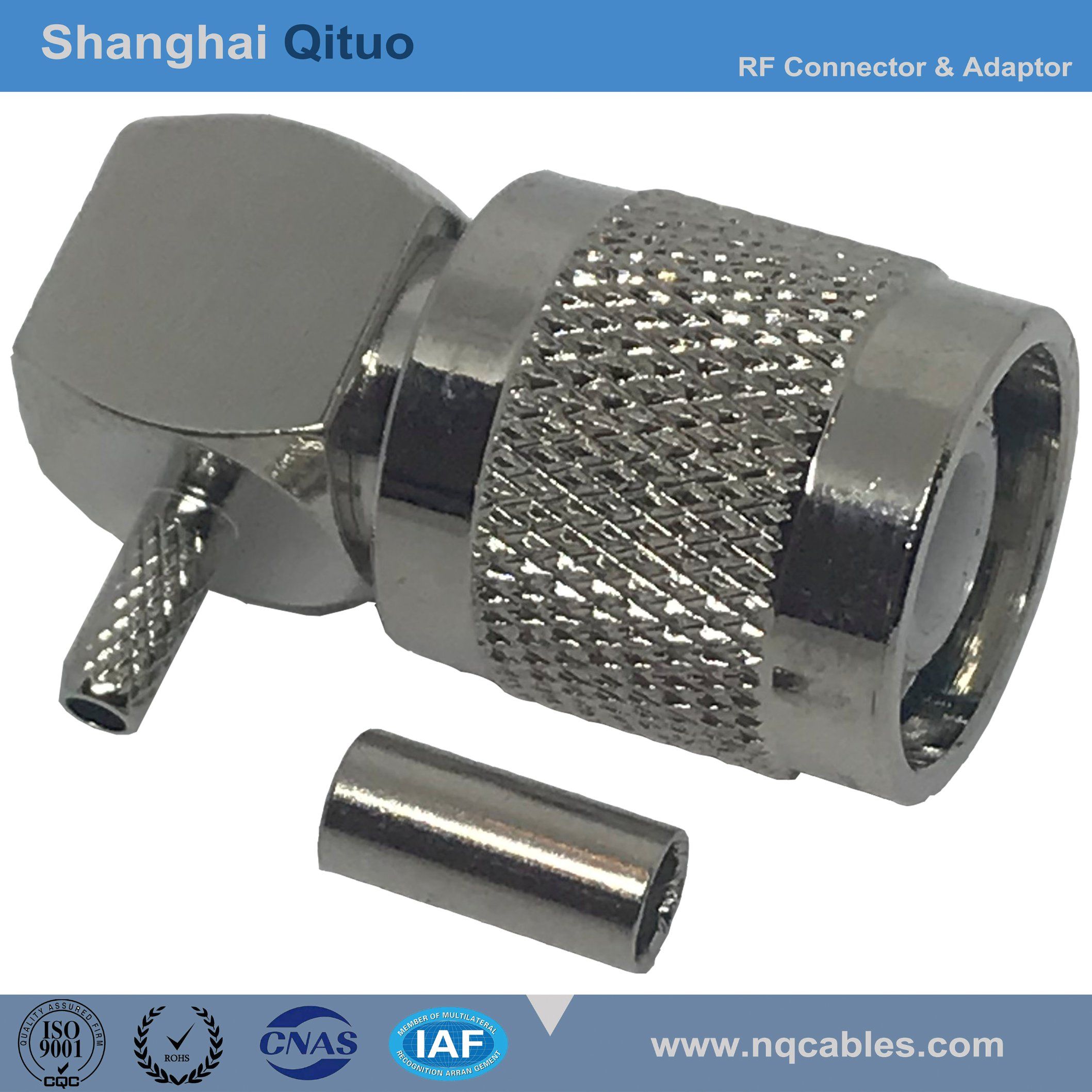 RF Connector TNC Right Angle Male Plug Crimp for Rg-316u, Rg-174u (TNC-JW-C-1.5)