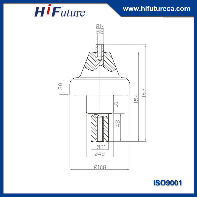 24kv 250A Epoxy Resin Transformer Switch Gear Bushing