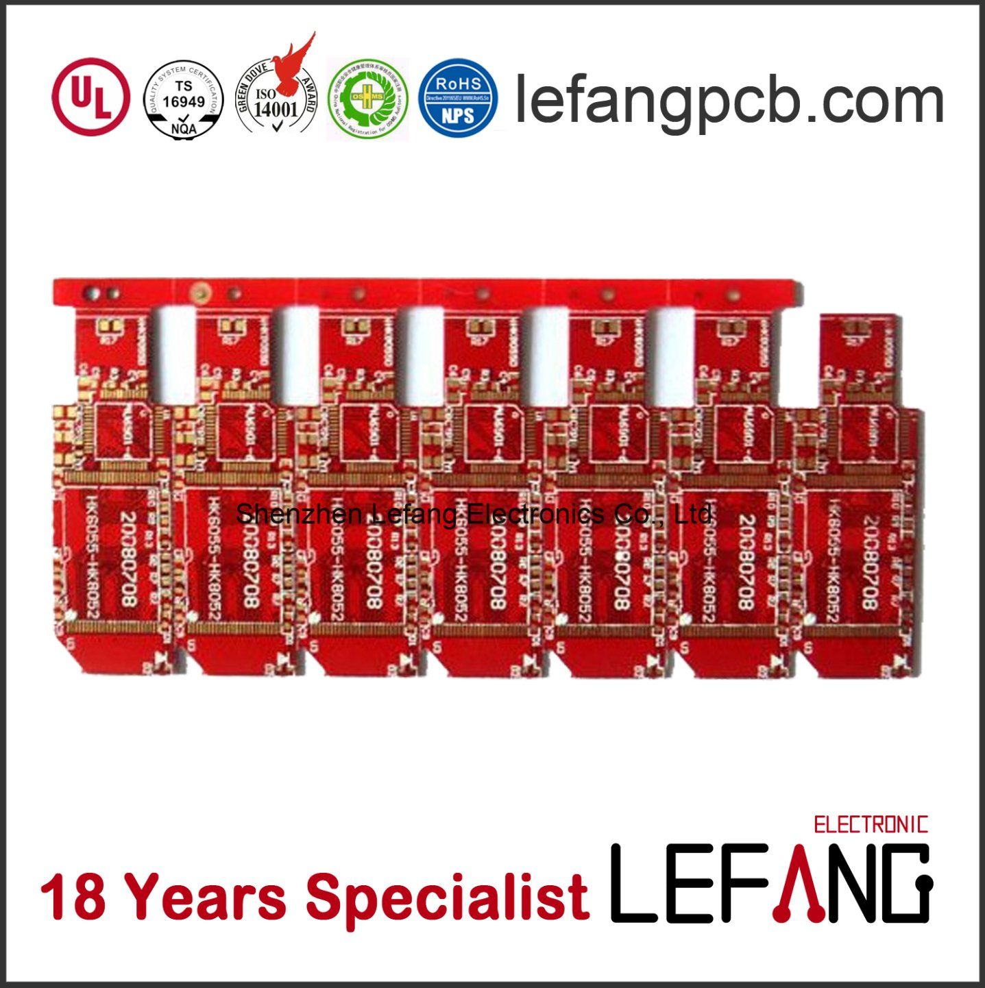 Double-Sided Red Solder PCB Board with OSP Surface Finish