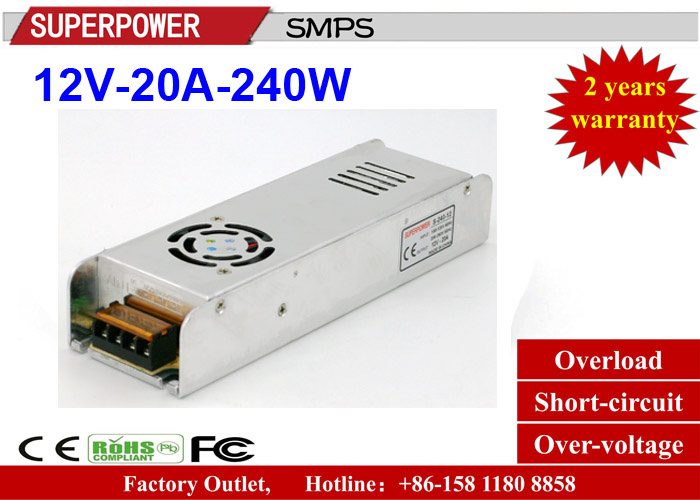 LED Driver 12V 20A 250W Strip Power Supply for LED Light Box