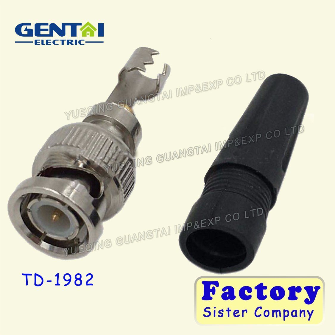 Solderless BNC Male Connector Plug with Plastic