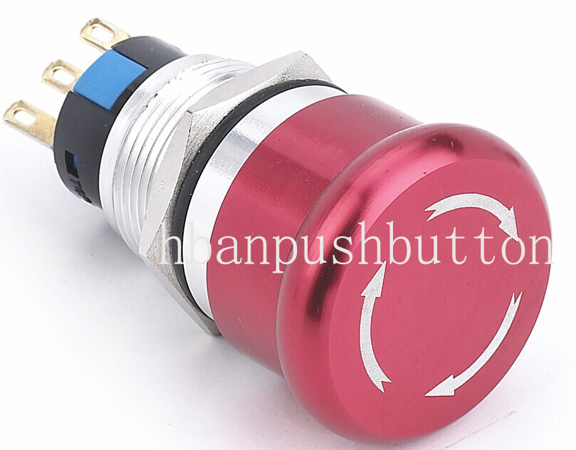 Mushroom Emergency Pushbutton Switch Metal Waterproof