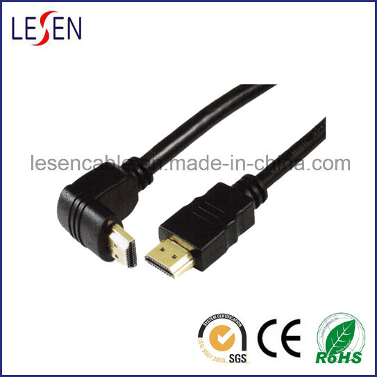 Right Angle HDMI Cable, 1.3 and 1.4V High Speed