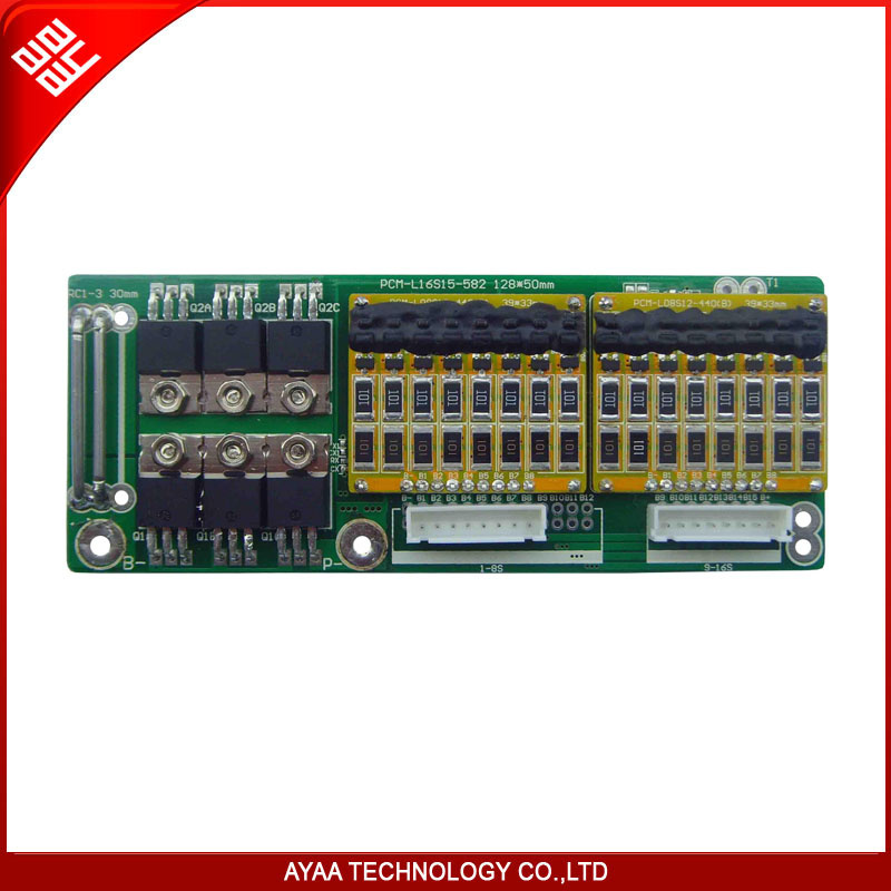 8-16s Li-ion /Li-Polymer LiFePO4 Battery Pack PCM/ BMS