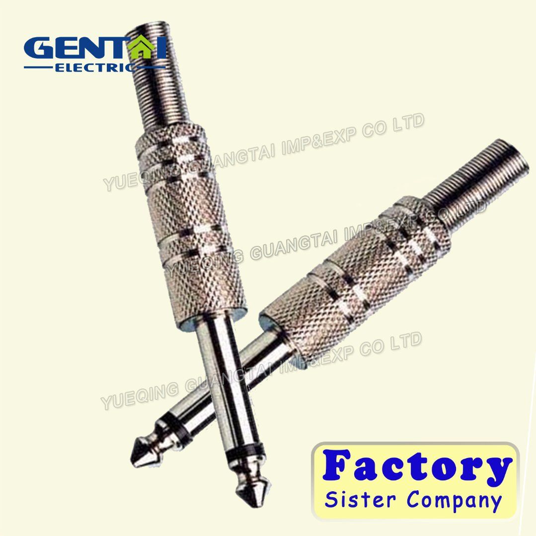 Mono/Stereo 6.35mm Jack Plug Connector Audio Plug