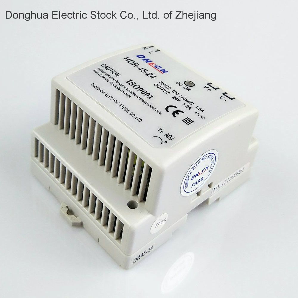 45W AC 100-240VAC to DC 12V 3.5A DIN Rail Switch Mode Power Supply Hdr-45-12 Ce RoHS ERP ISO9001