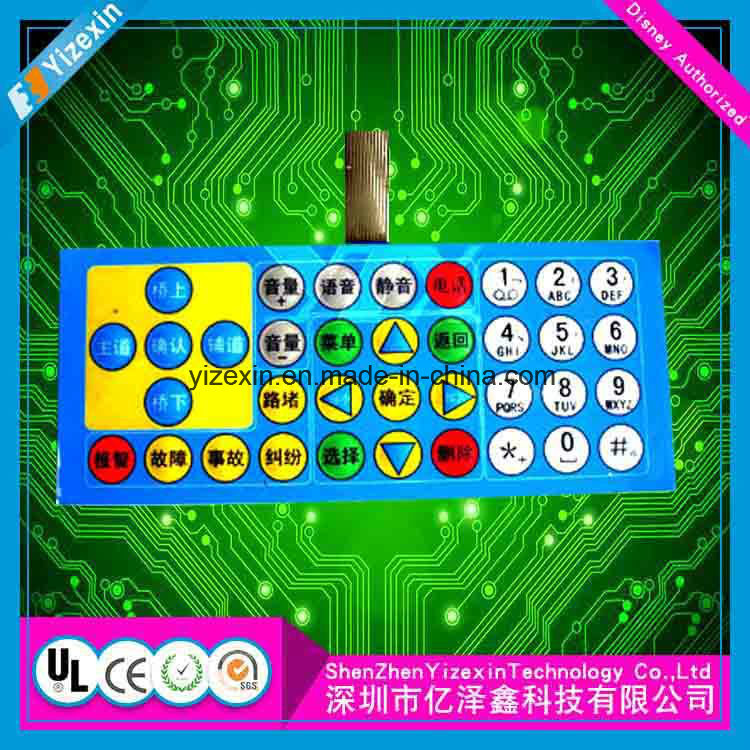 OEM Instrument Membrane Keypad Switch with 3m Back Adhesive