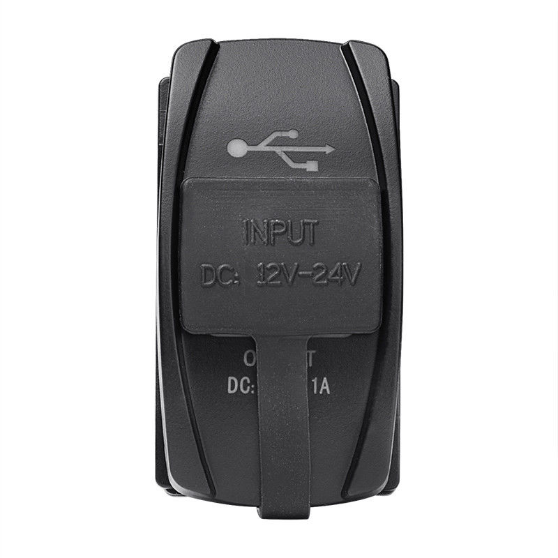12V Red LED Rocker Push Switch Style Car Marine Boat Voltmeter Dual USB Charger