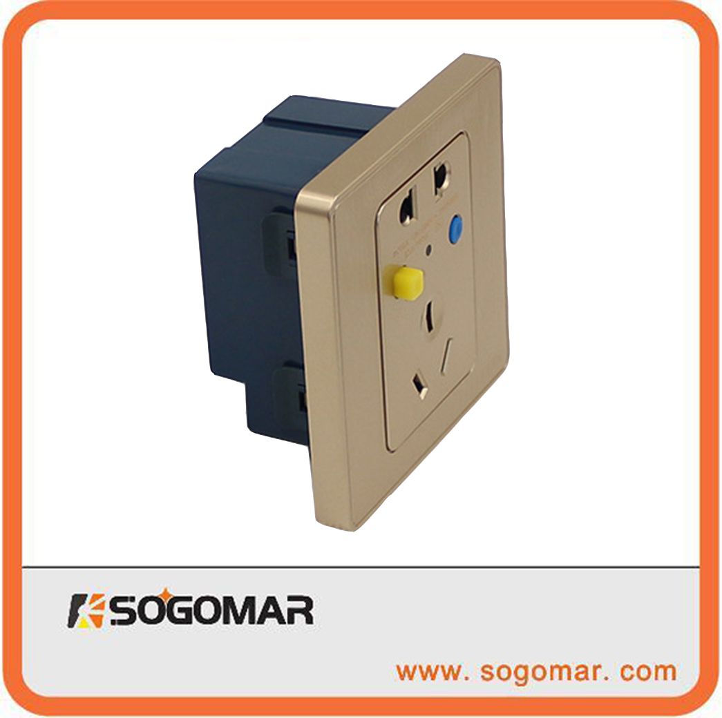 Square 86X86mm 10A Circuit Breaker Outlet for Electric