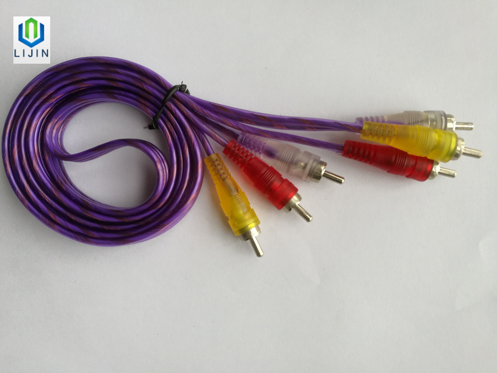 AV Transparent Cable 3RCA to 3RCA Male