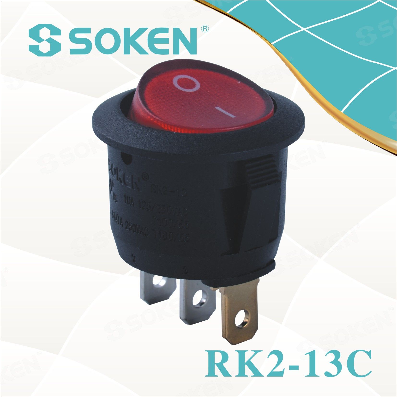 Soken Rk2-13c 1X1n Round on off Rocker Switch