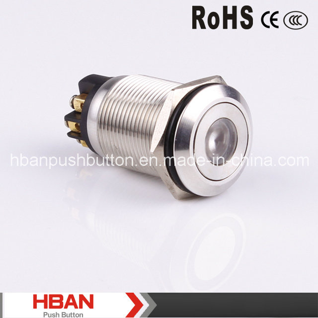 RoHS DOT-Illumination Momentary Latching (19mm) Vandalproof Push Button Switch