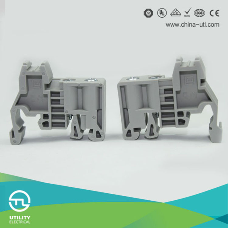 Utl Nylon PA66 E/1 End Fix Terminal for DIN Rail Terminal Block