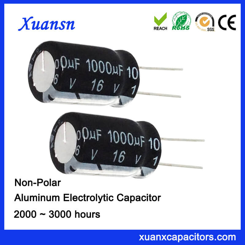 Non Polarized 16V 1000UF Capacitor Electrolytic