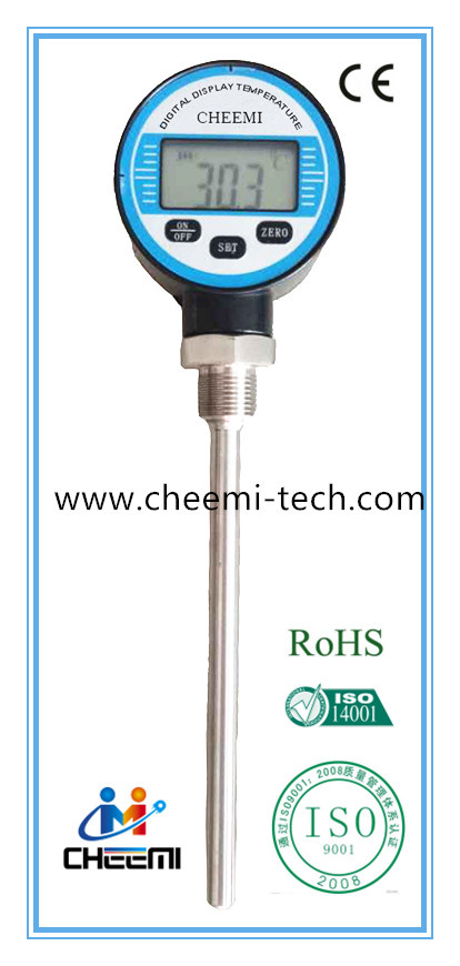 PT100 Digital Thermometer High Precision with 5 Digits LCD Plastic Dial Size 66mm