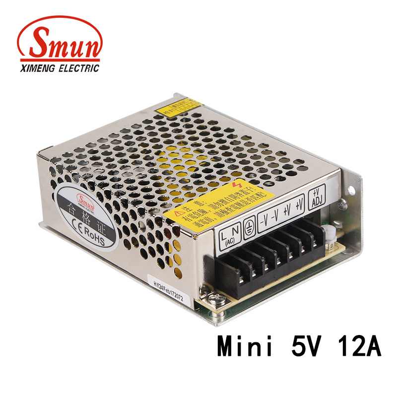 as-60-5 Small Size 60W 5VDC 12A Switching Mode Power Supply