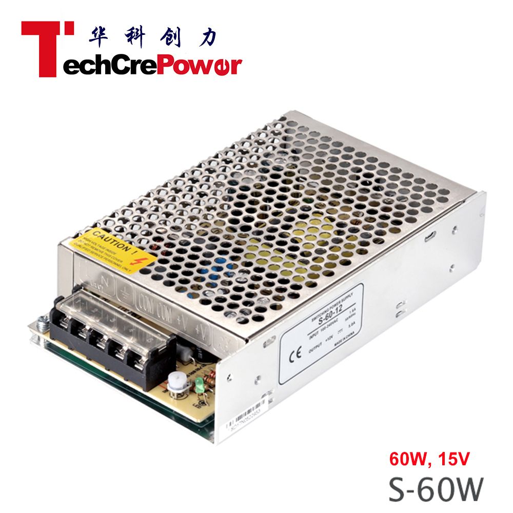 S-60-15 Ce Certification Good Quality, 220V AC to 15V DC Transformer 60W Switch Power Supply