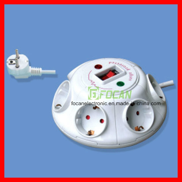 Ce, VDE 6 Outlet Surge Protector, Power Strip for European Market