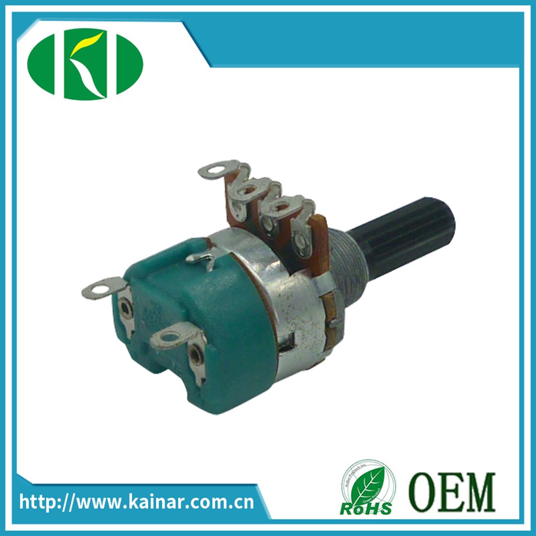 17mm Rotary PCB Mount  Potentiometer  with Plastic Bushing Wh168-1