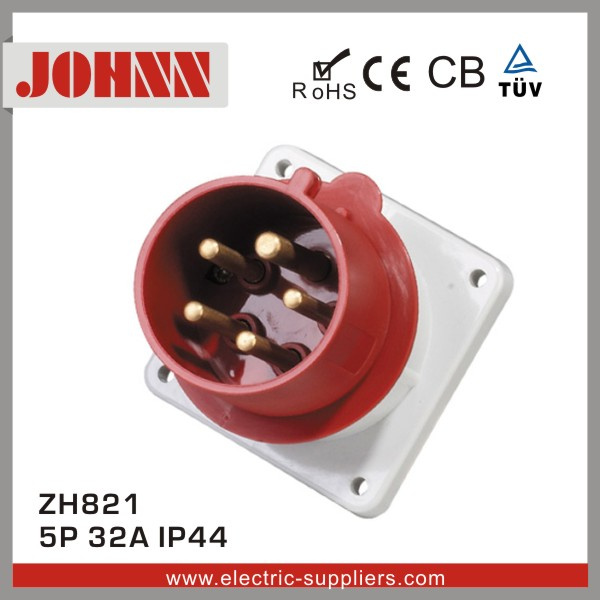 IP44 5p 32A Panel Mounted Industrial Plug