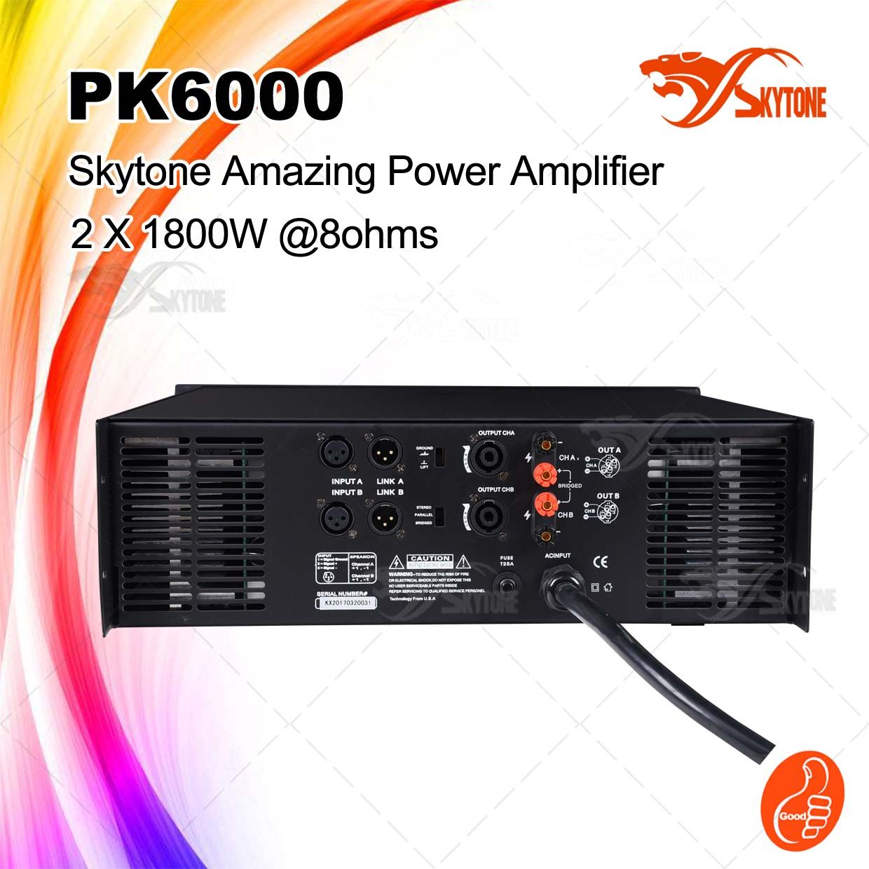 Pk6000 High Class 1800watts PA System Audio Power Amplifier