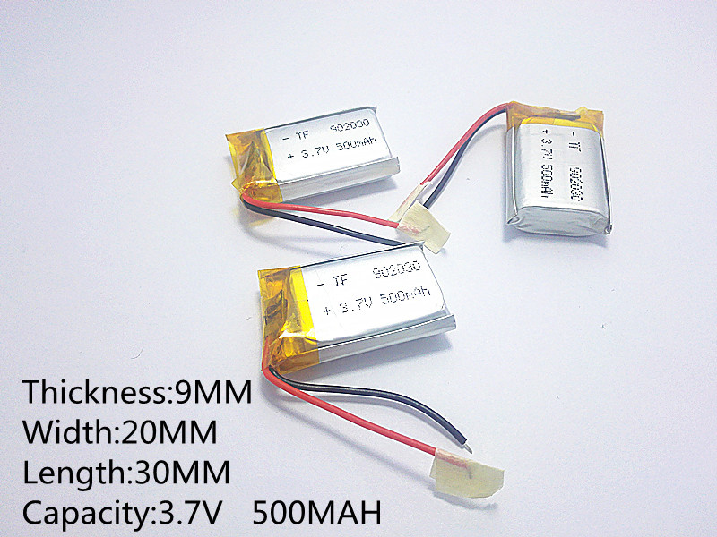 3.7V 500mAh 902030 Lithium Polyme Battery for MP3 MP4
