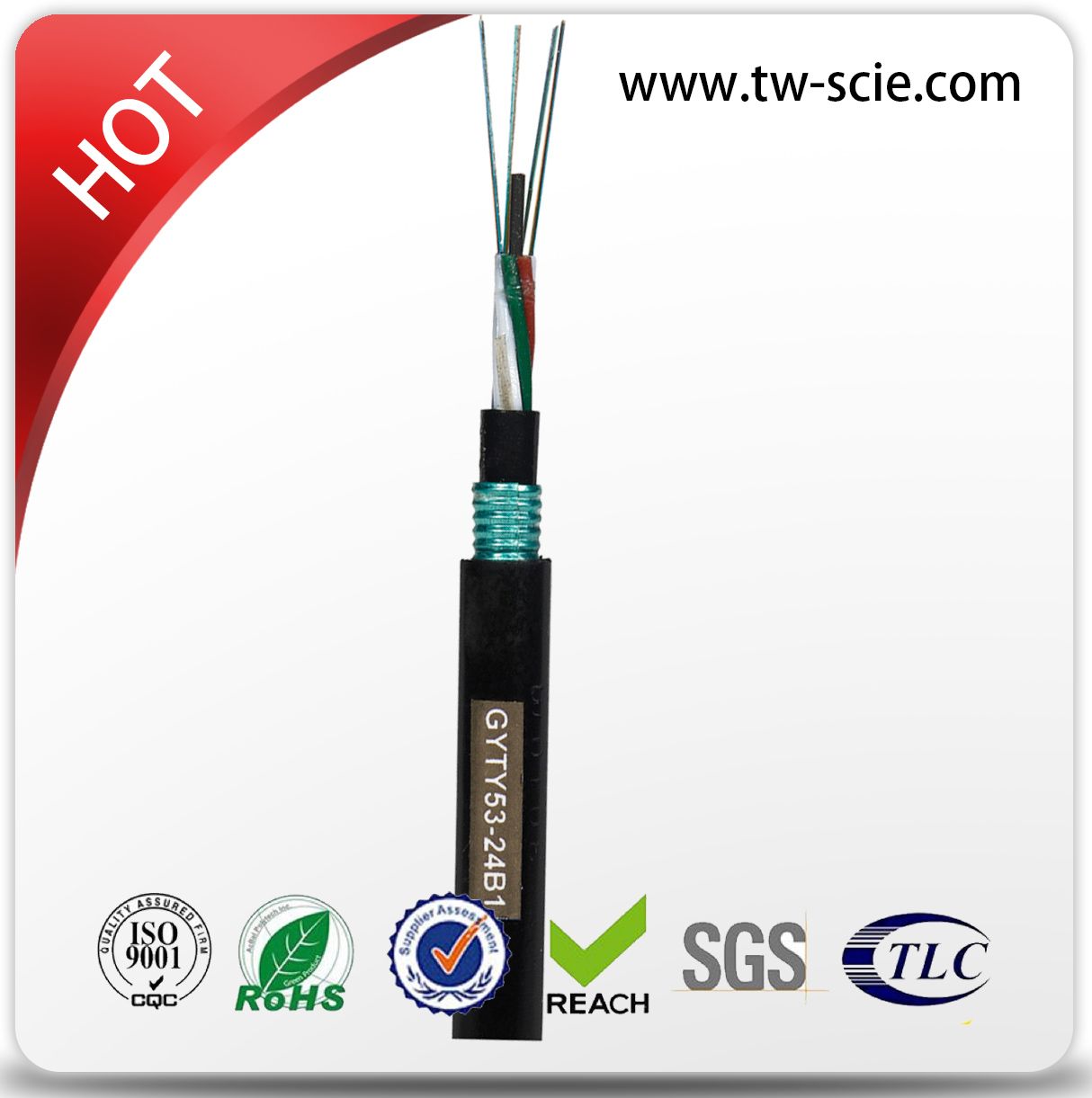 2-144core Armored Cable GYTY53 Fiber Optic Cable