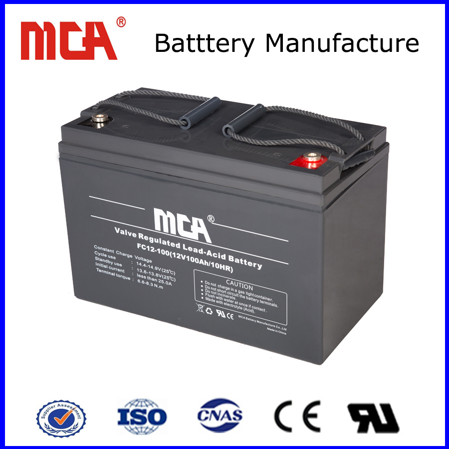 12V 100ah Rechargeable VRLA Solar Light Battery