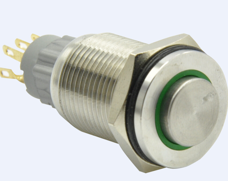 Hbs2gqph-22e/N 16mm Ring-Illuminated Metal Push Button Switch