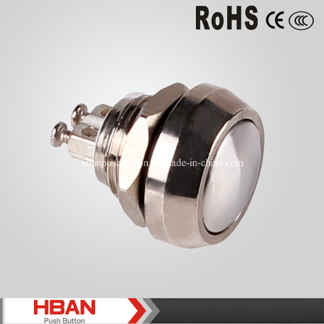 RoHS Lower Voltage 12mm Metal Waterproof Momentary Push Button Switch