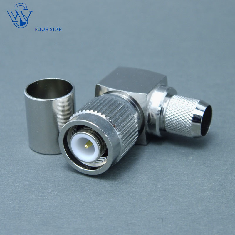 Male Right Angle Crimp RF Coaxial TNC Connector for Rg214 Cable