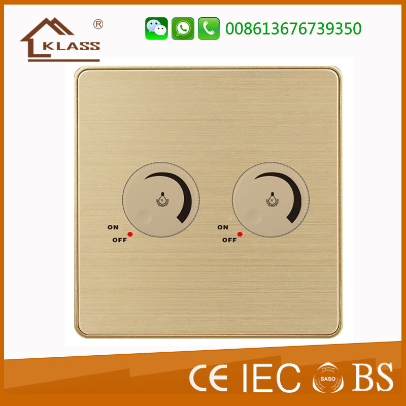 British Style Double Light Dimmer Switch Speed Dimmer Wall Switch
