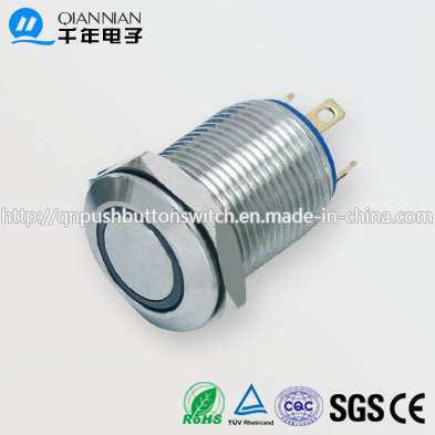 12mm 1no Momentary Flat Head Ring Type IP65 Push Button Switch
