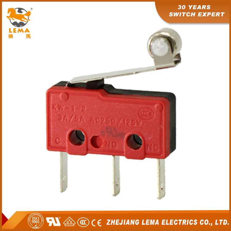 Lema Kw12-2g Roller Lever Quick Connect Terminal Subminiature Micro Switch