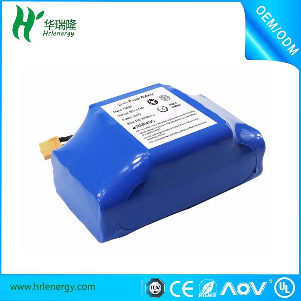 Customized 36V 4.4ah 18650 Li-ion Rechargeable Battery Pack