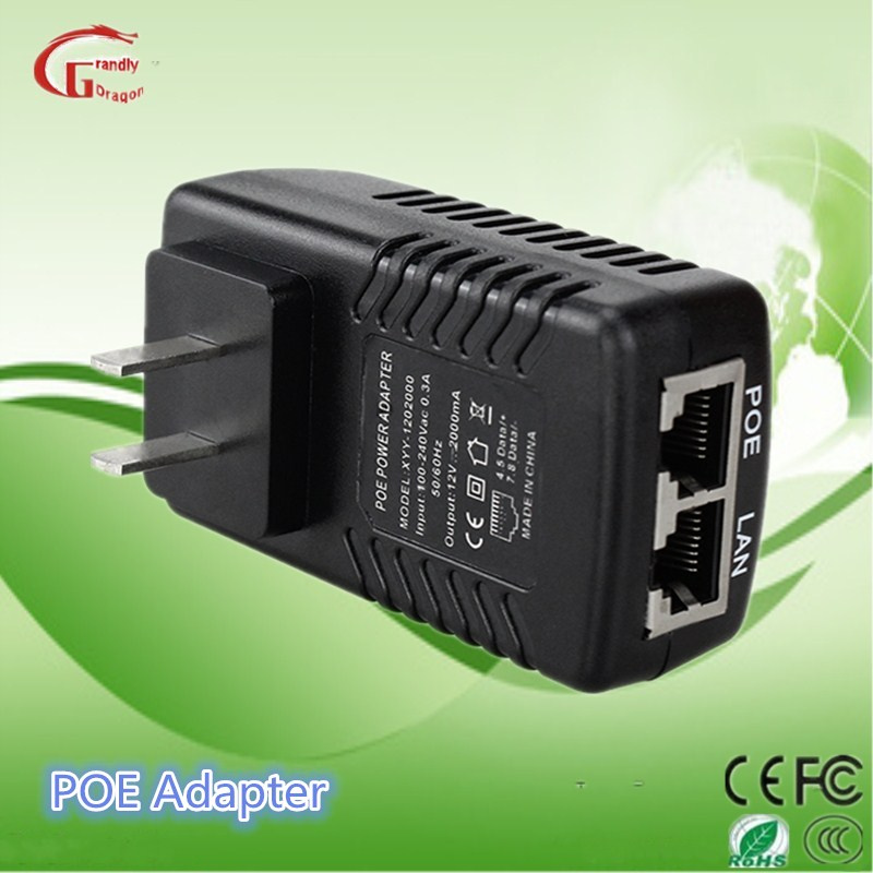 100-240V AC Switching Ethernet Poe Power Injector Adapter 24V 1A