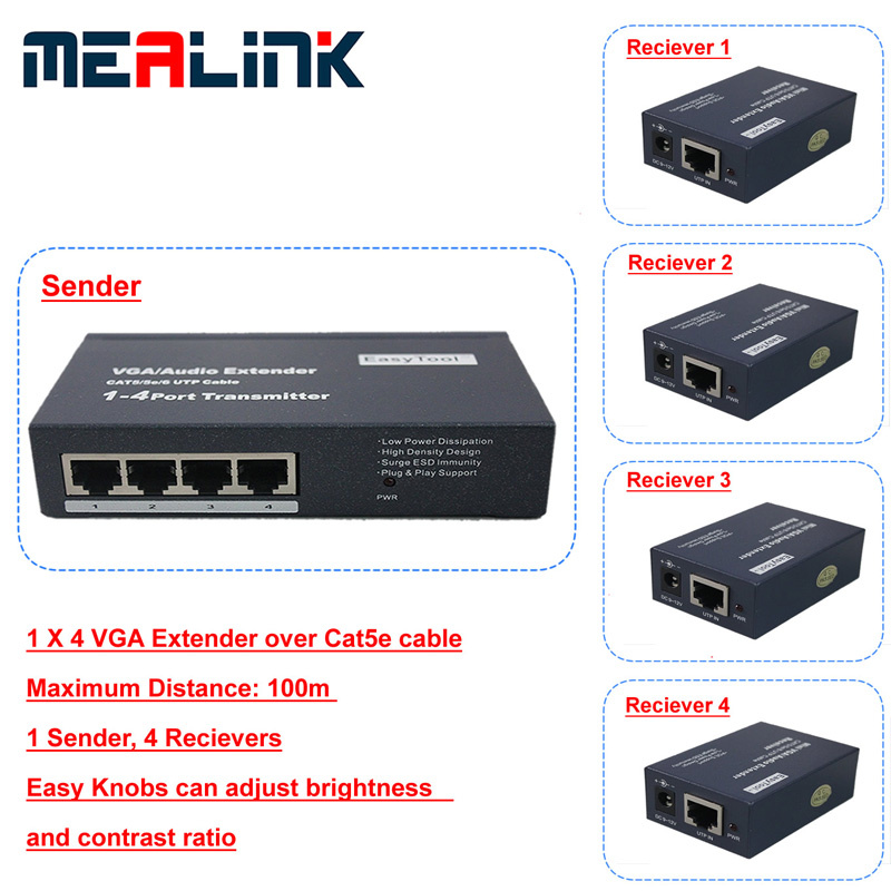 1 to 4 VGA Extender 100m