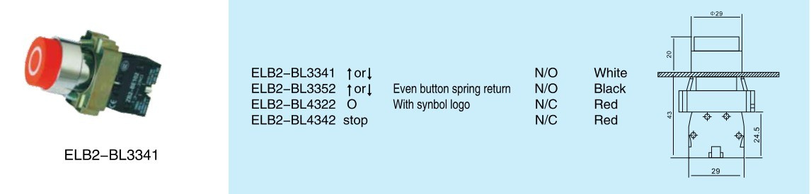 High Quality Pushbutton Switch (ELB2-BL3341)