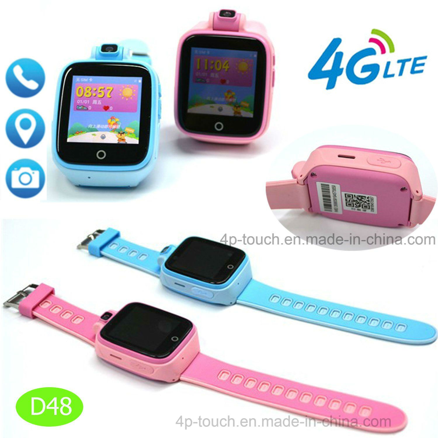 4G Lte GPS Watch Tracker with Video Calling Function D48