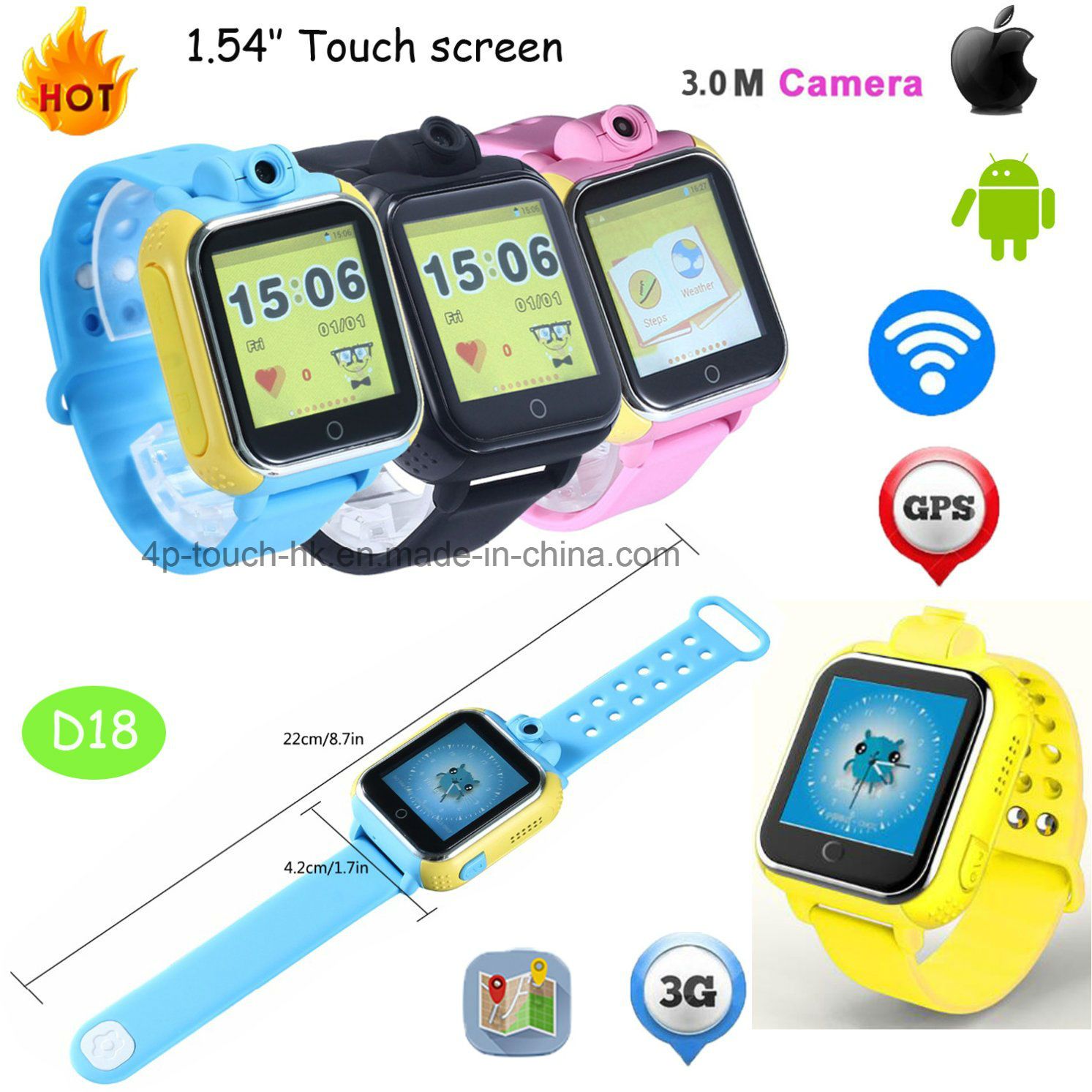 3G WiFi GPS Tracker Gadget with Rotation Camera 3.0 (D18)