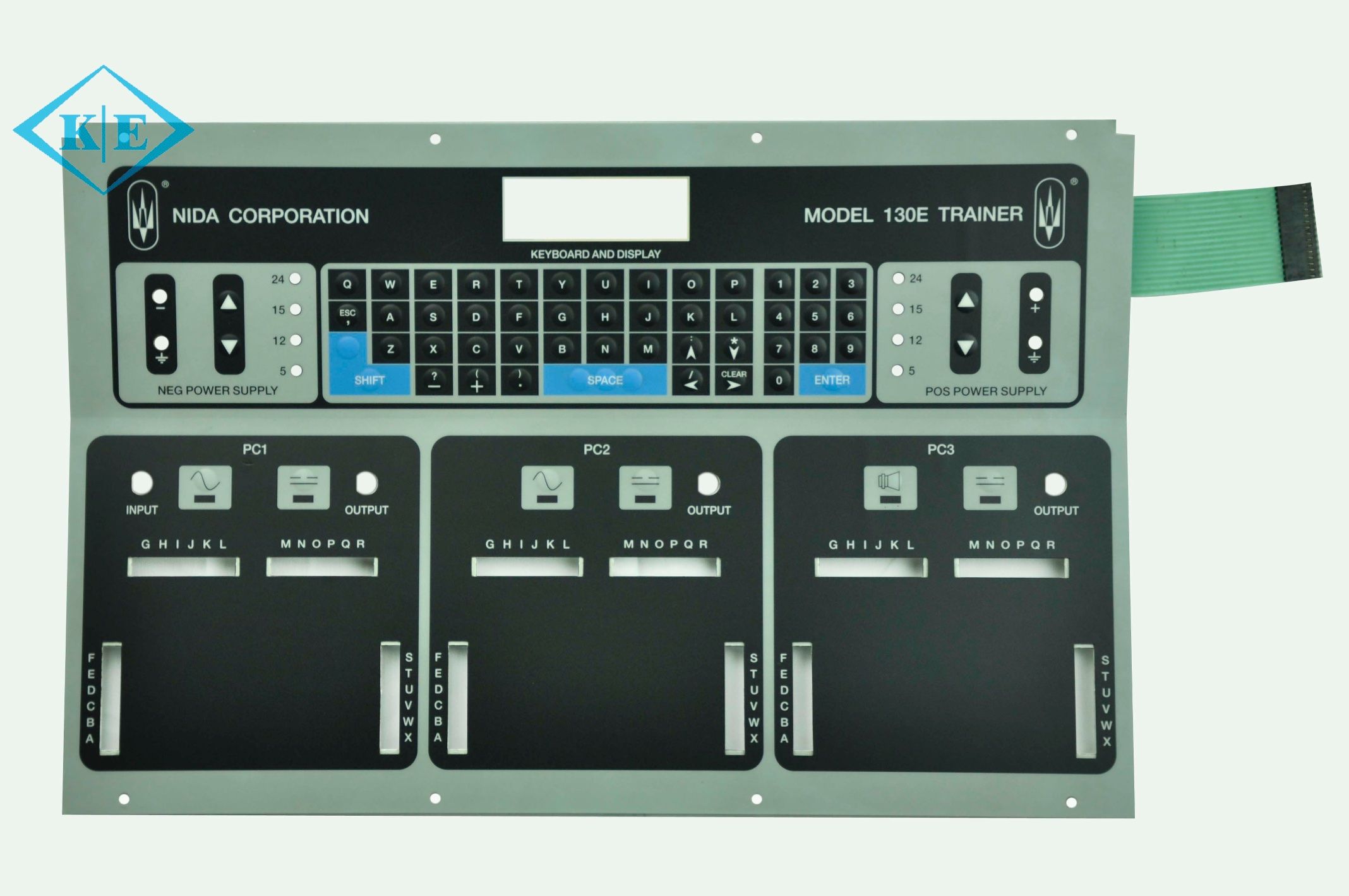 Membrane Keyboard Switch with Aluminum Back Panel and Stands