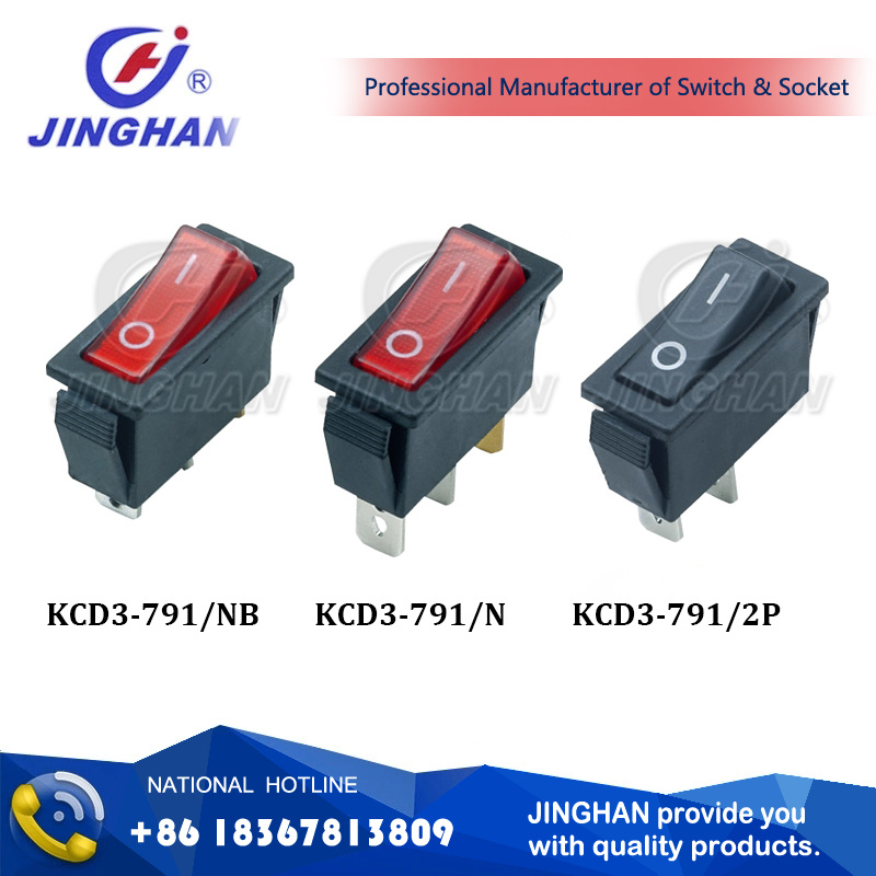 Kcd3-791 Red Button Electrical Rocker Switches for Electric Fireplace