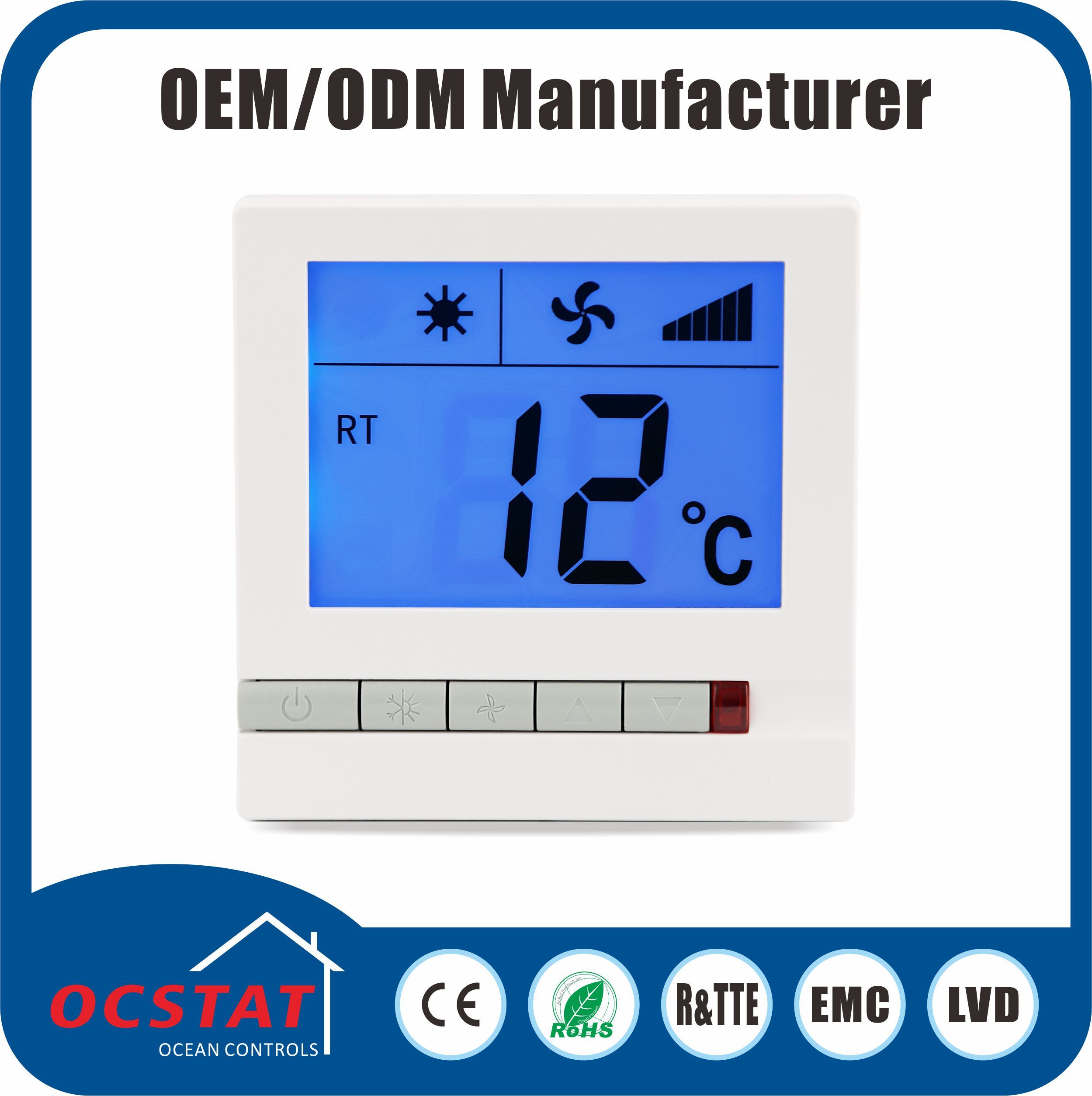 HVAC Systems Type Fan Coil Intelligent Central Air Conditioning Thermostat