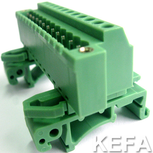 Plugable Terminal Block Connector with DIN Rail for Wire to Wire Connection