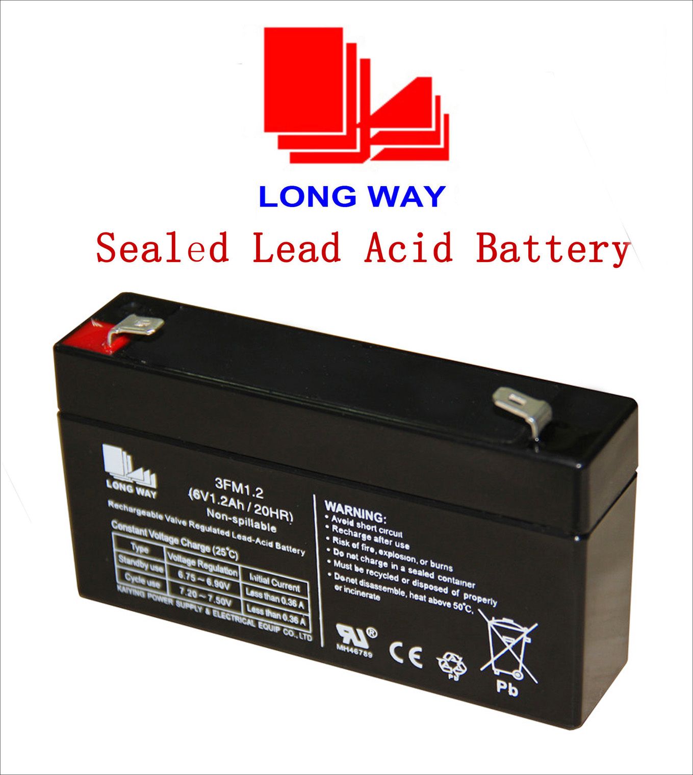 6V1.2ah Sealed Rechargeable Lead-Acid Battery 20hr