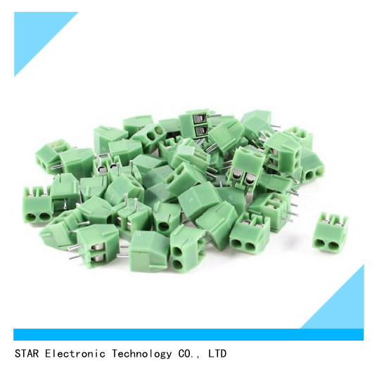 300V 10A 2 Positions 3.5mm Pitch Pluggable Terminal Block Green