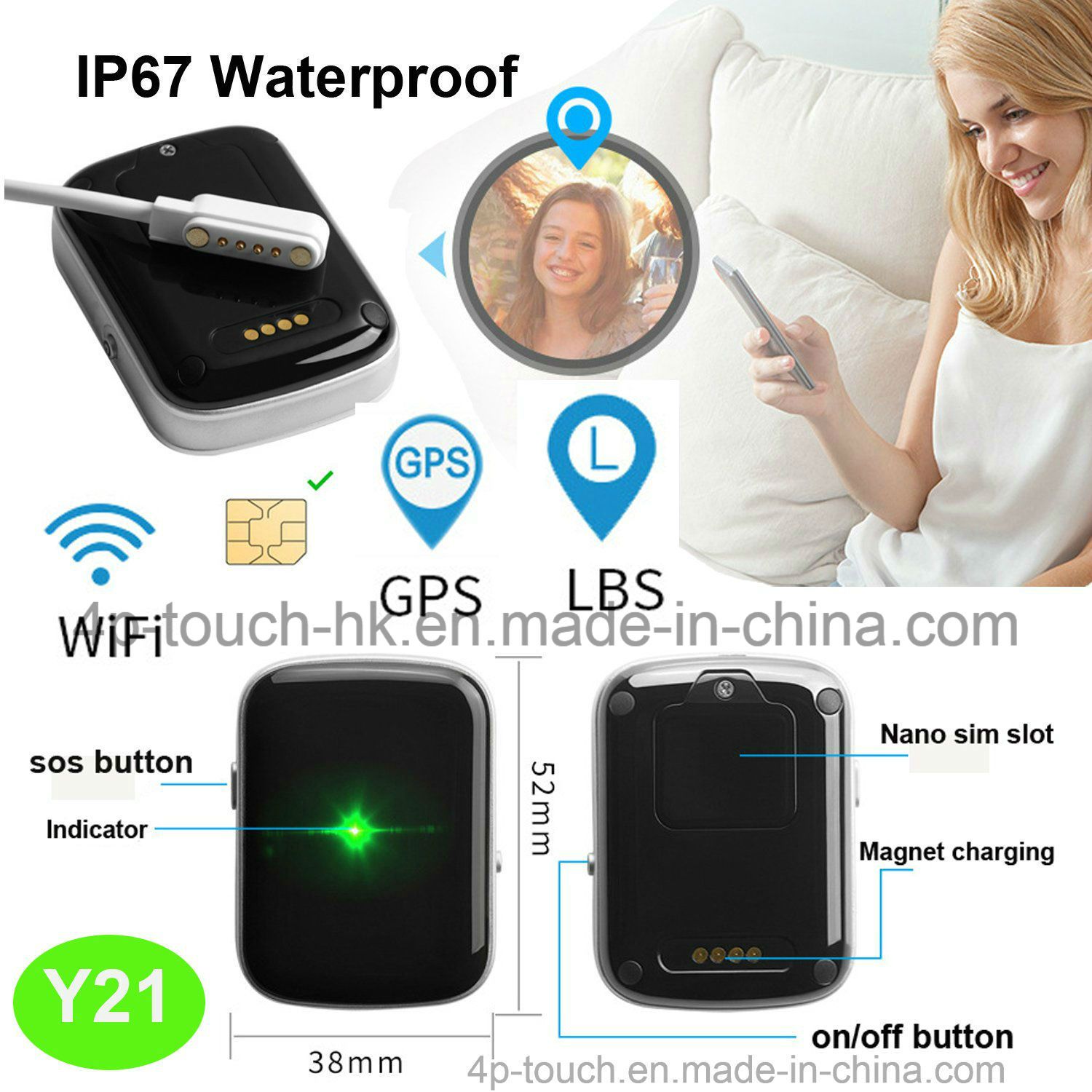 Waterproof Personal/Child/Car Mini GPS Tracker with SIM Card Y21