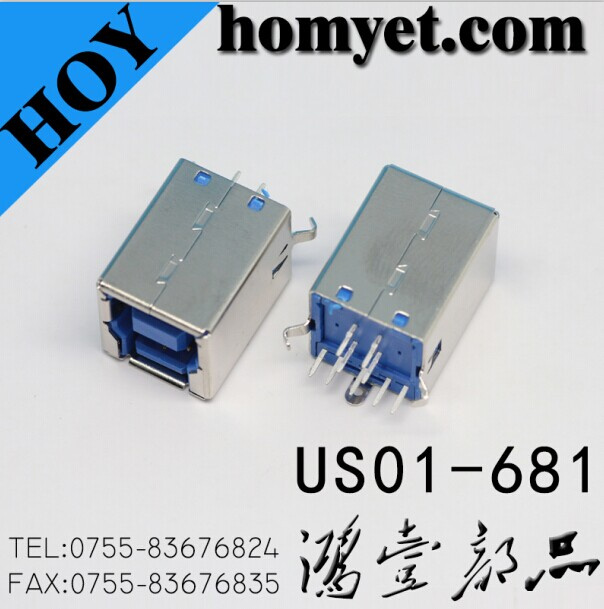 USB B Type 3.0 Connector with Straight DIP Type (US01-681)